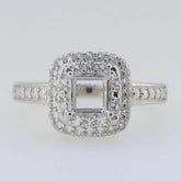 Sterling Silver Semi Mount Ring Setting Princess SQ 5X5mm White Topaz - Syzjewelry